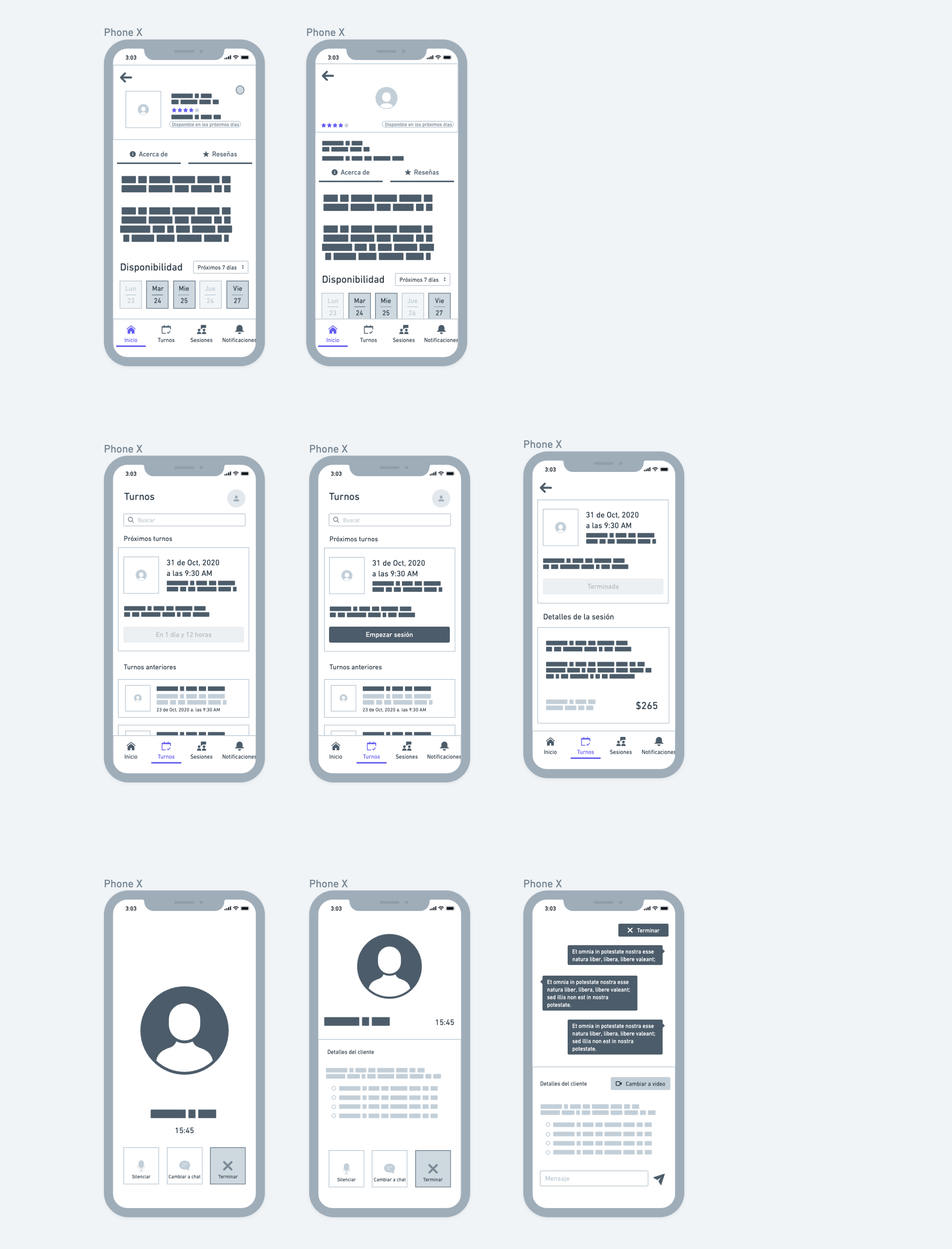 Mobile wireframes 2