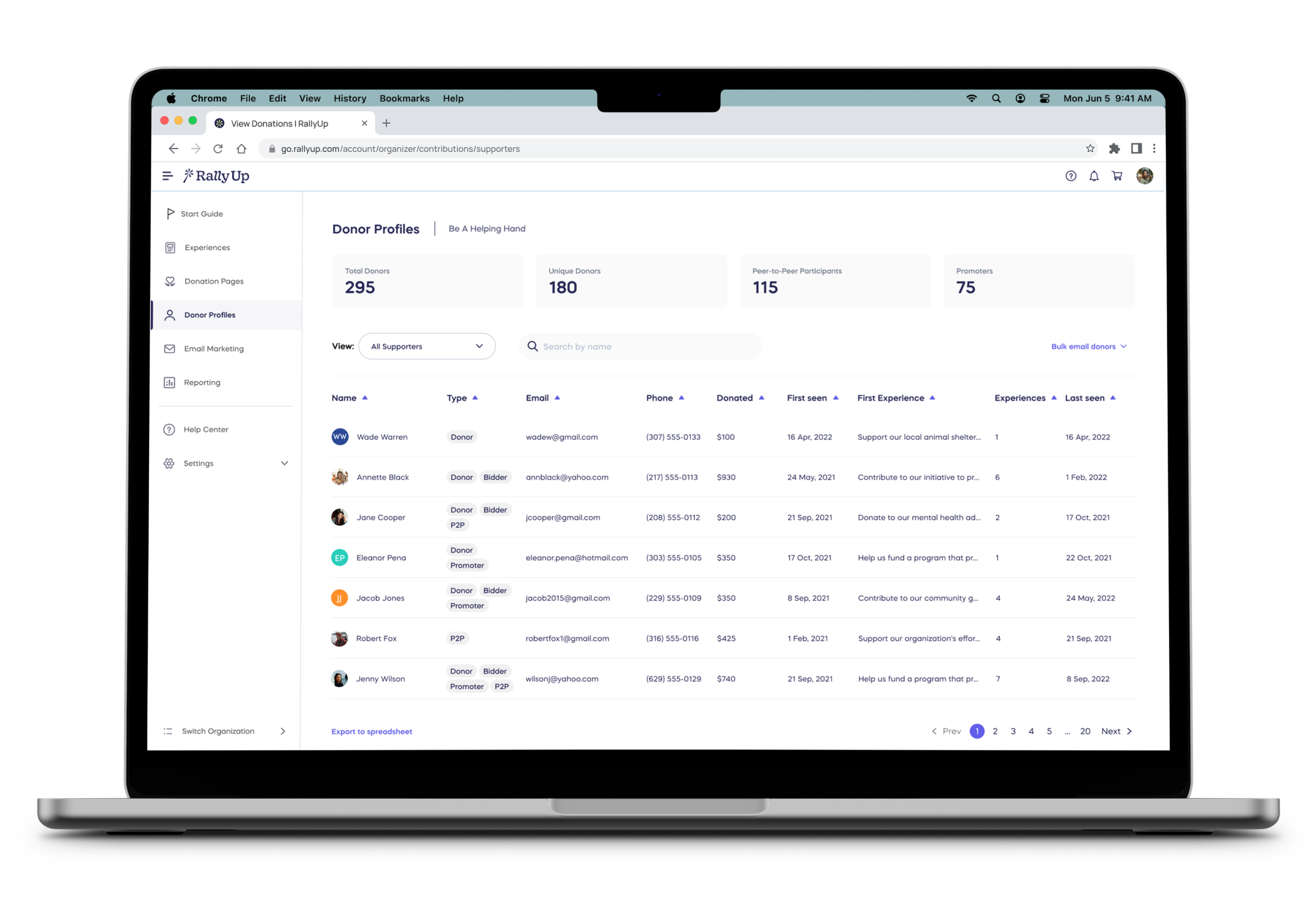 After: full-fledged donor database
